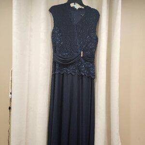 Blue with white stones long Blue Sage dress